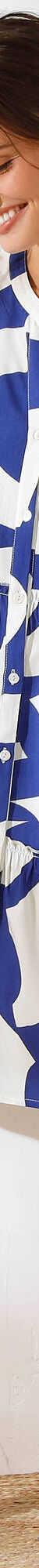 Robe boutonnée imprimée, col tunisien (bleu) Robe boutonnée imprimée, col tunisien (bleu)